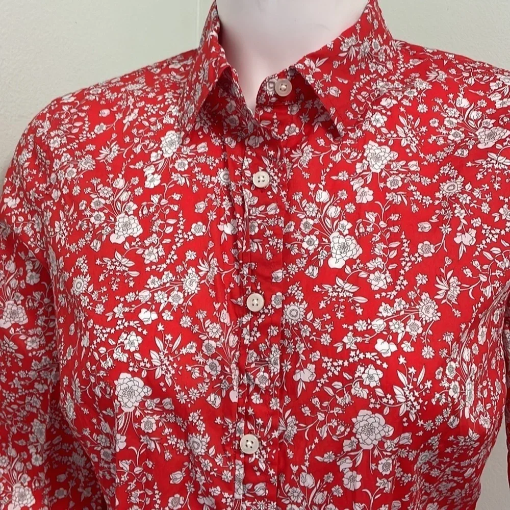 J. Crew Perfect Shirt Liberty London Summer Blooms Collection Floral Blouse 4